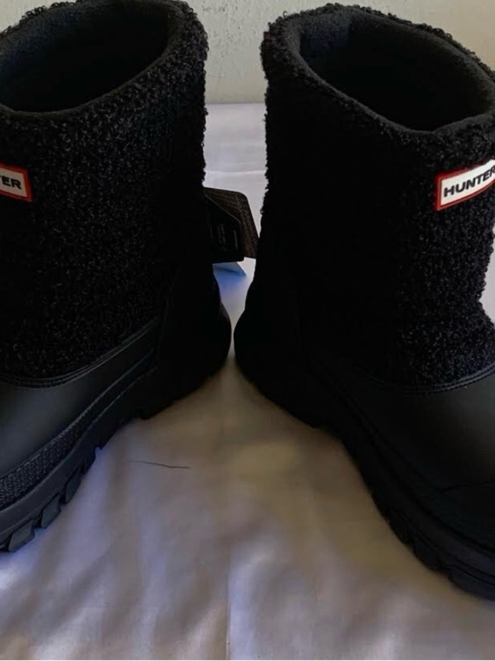 Hunter Black Sherpa-Trim Rain Boots